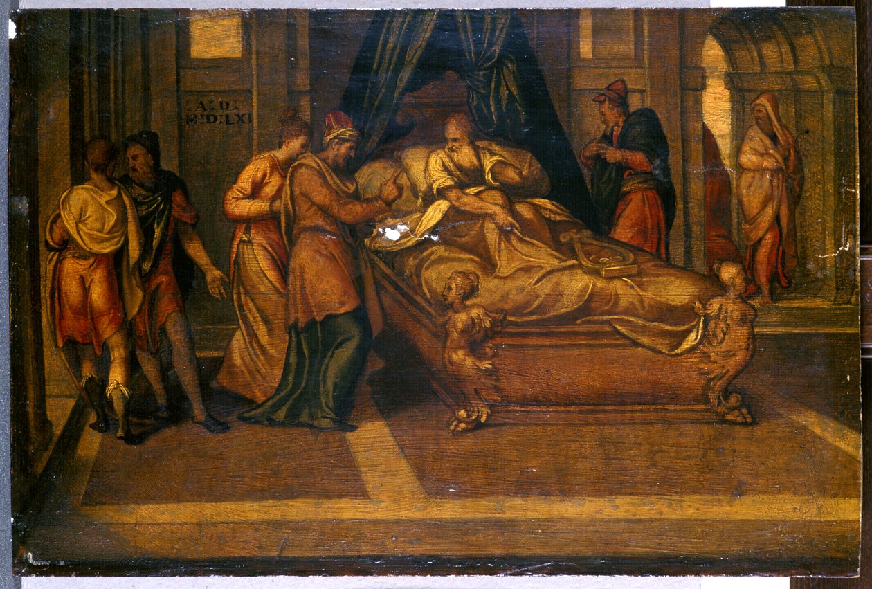 Sceny z Dziejów Dawida, 1561 (tempera na sośnie) autorstwa Andrea Schiavone