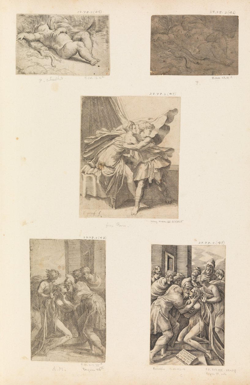 Śpiący Kupidyn, Powrót syna marnotrawnego, ca. 1536-40. autorstwa Andrea Schiavone