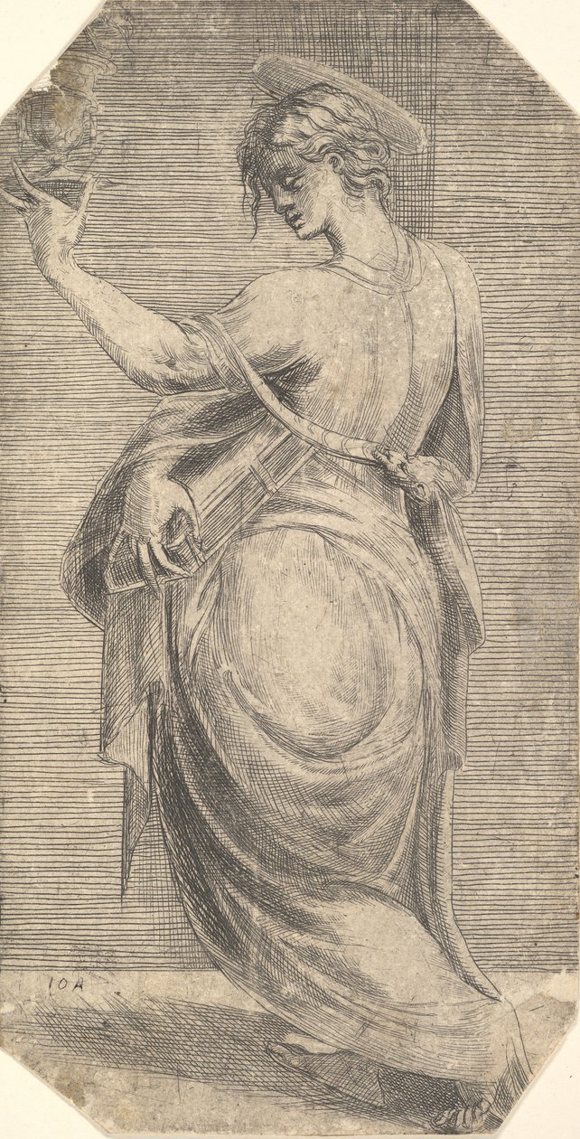 Św. Jan z profilu w lewo, z „Chrystusa i Apostołów”, ca. 1548-50. autorstwa Andrea Schiavone