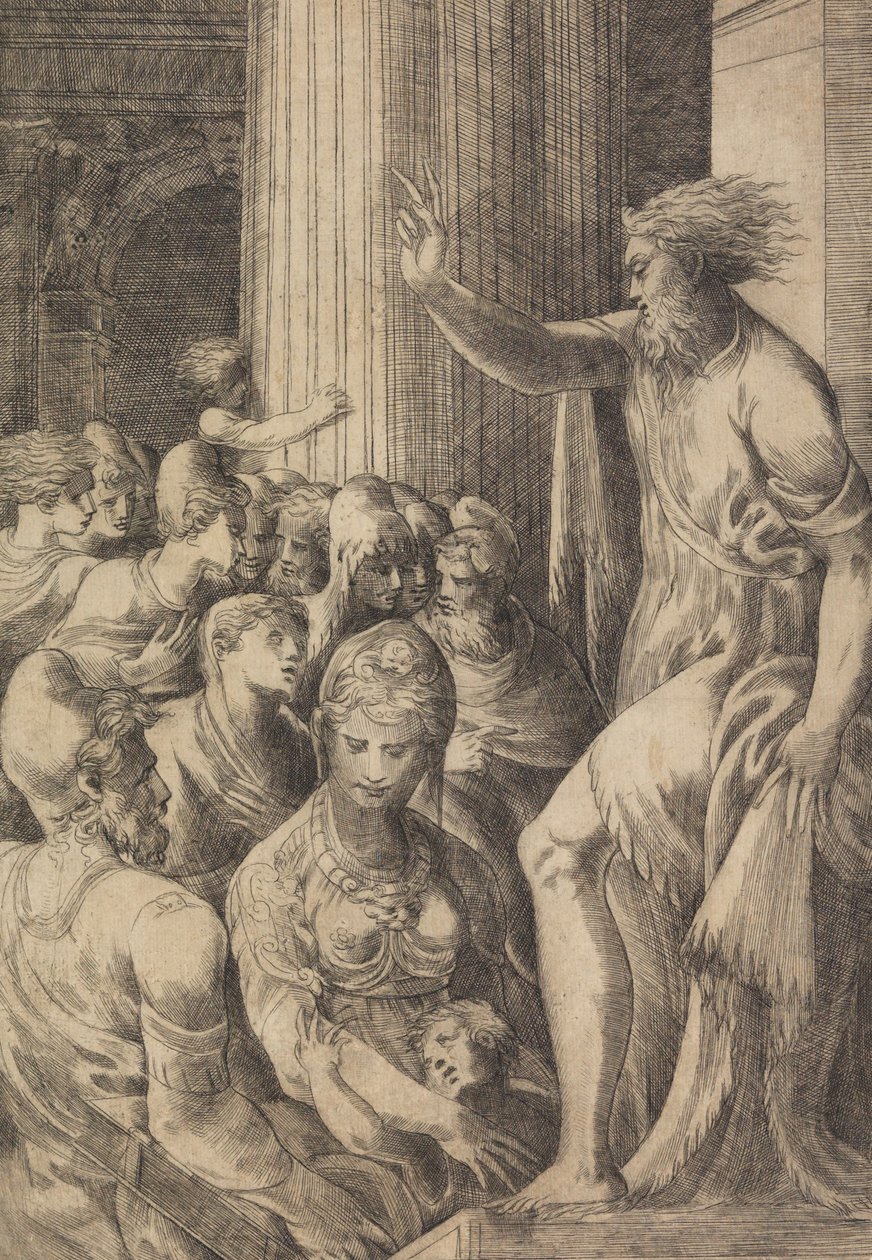 Głoszenie św. Pawła w Atenach, ok. godz. 1548-53. autorstwa Andrea Schiavone