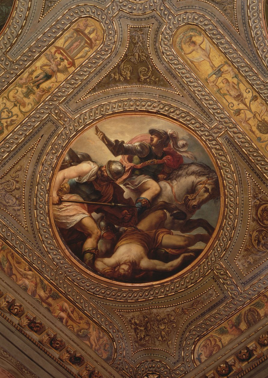 Siła Zbrojna, ze stropu biblioteki, 1556 autorstwa Andrea Schiavone