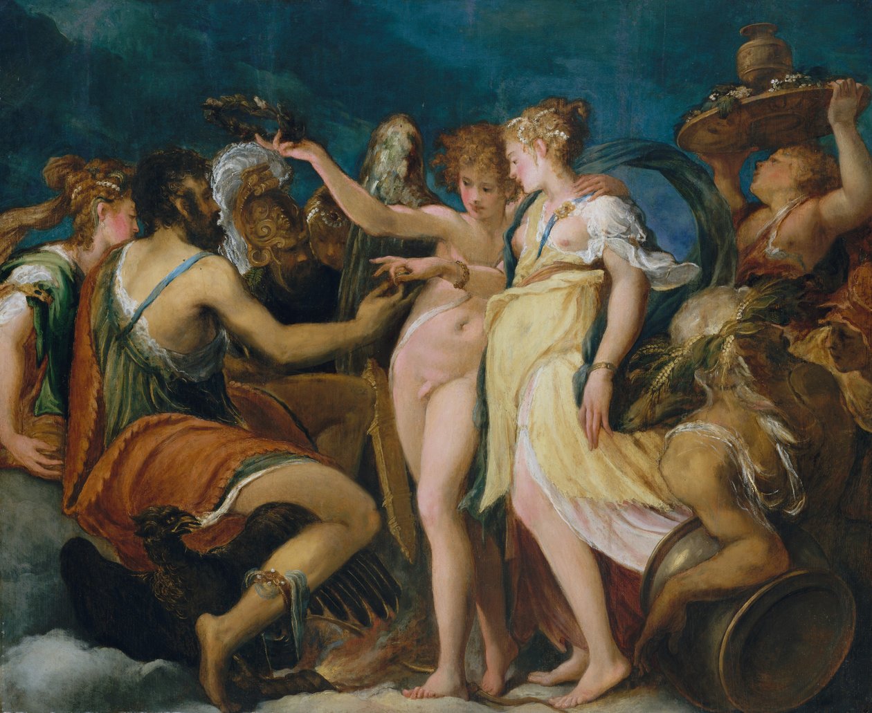 Małżeństwo Kupidyna i Psyche, 1540s. autorstwa Andrea Schiavone