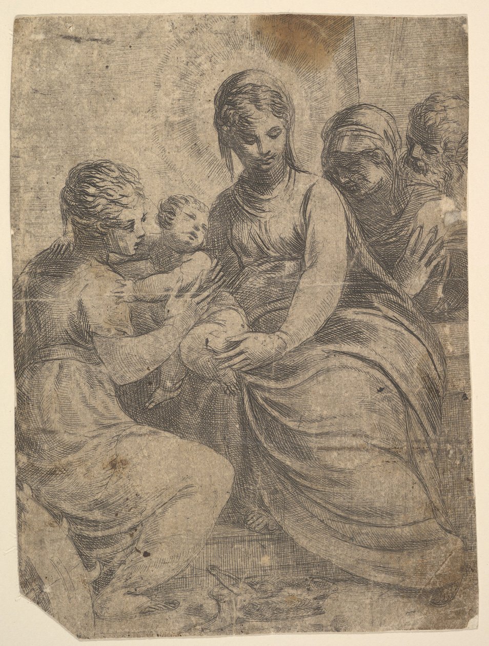 Dziewica z Dzieciątkiem w towarzystwie świętych, ok. godz. 1550. autorstwa Andrea Schiavone