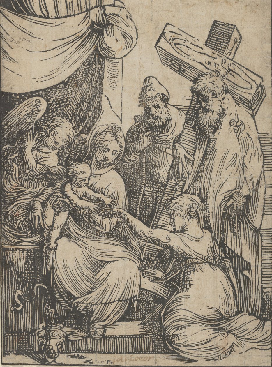 Ślub św. Katarzyny, 1550-60. autorstwa Andrea Schiavone