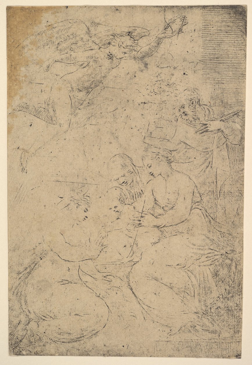 Mistyczne zaślubiny św. Katarzyny, ca. 1550. autorstwa Andrea Schiavone