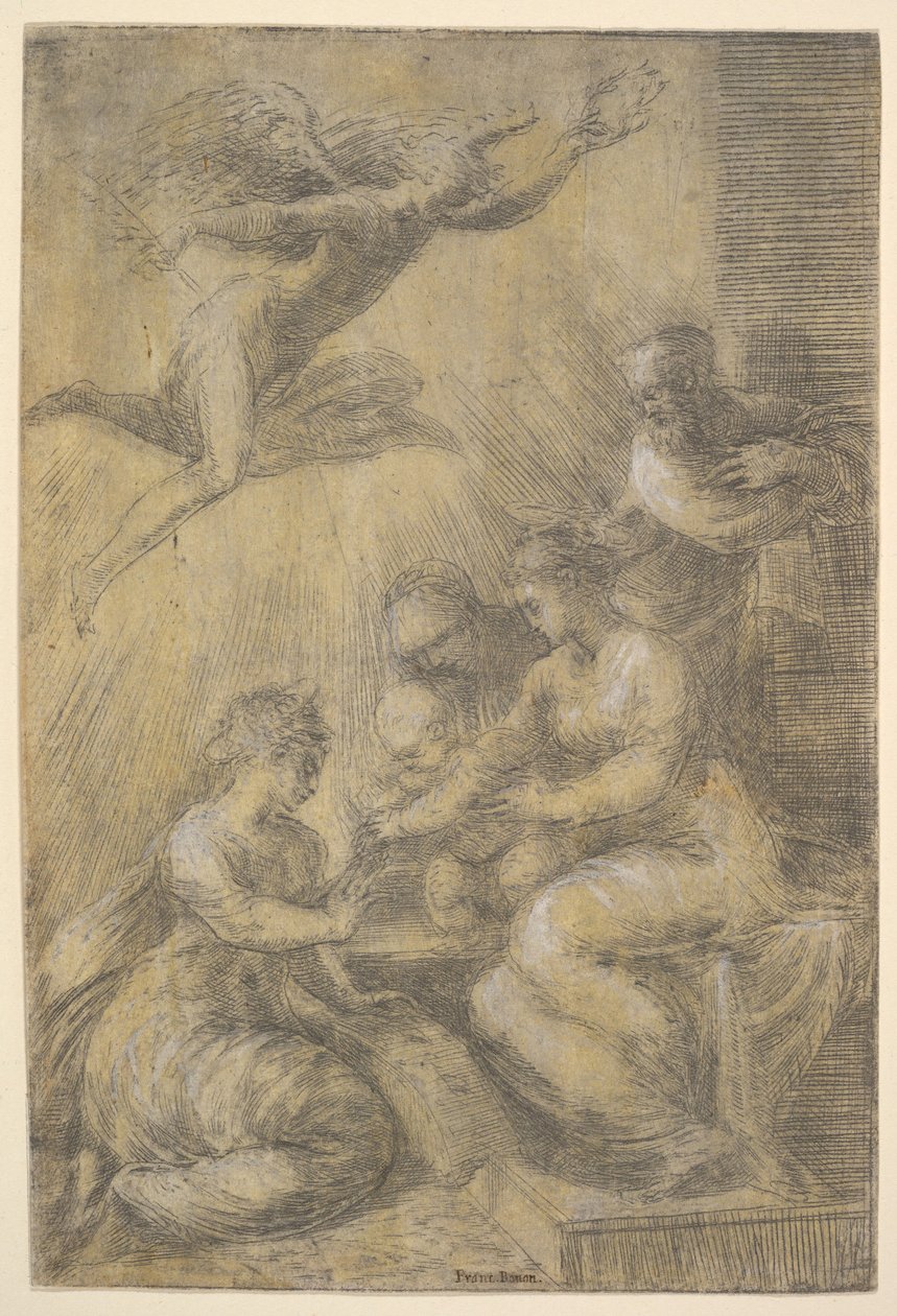 Mistyczne zaślubiny św. Katarzyny, ca. 1550. autorstwa Andrea Schiavone