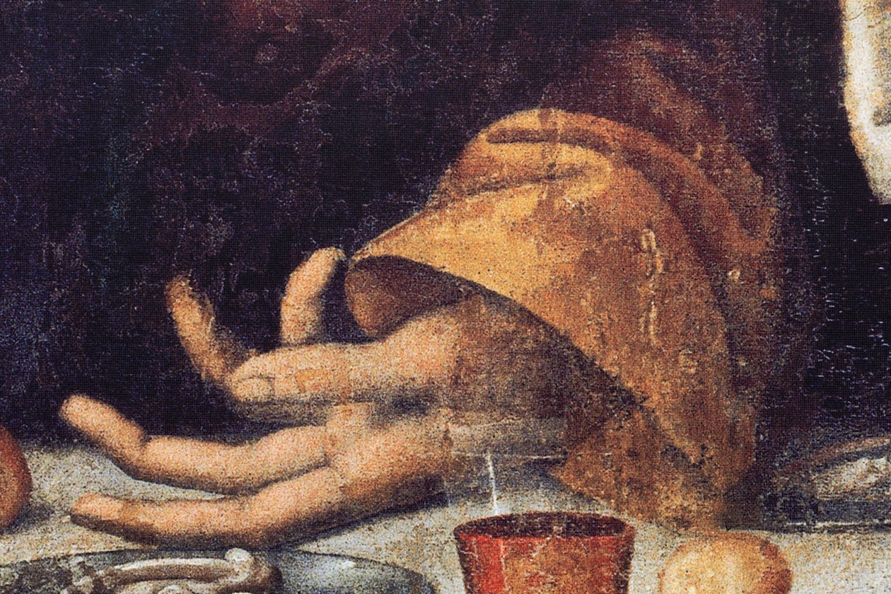 Opactwo (Opactwo Tongerlo). Obraz. Ostatnia Wieczerza. 1506-1507. Szczegół (obraz) autorstwa Andrea Solario