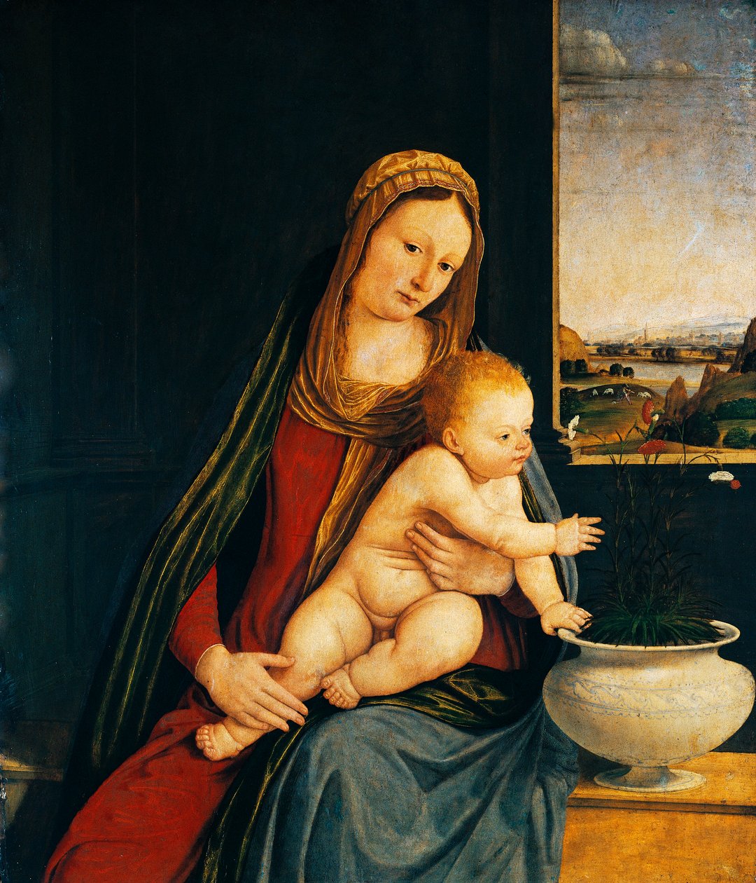 Madonna z Dzieciątkiem lub Madonna z Goździków autorstwa Andrea Solario