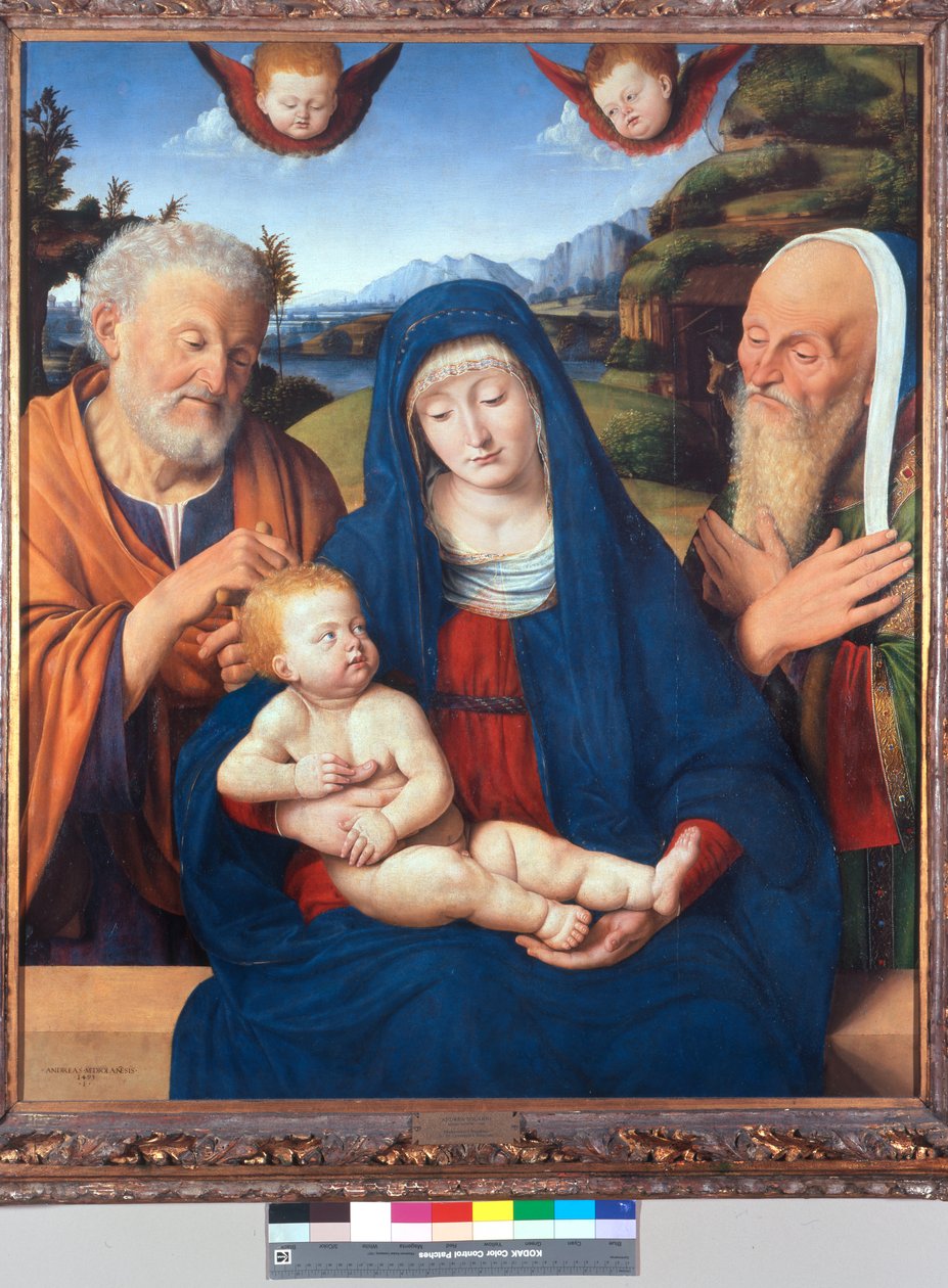 Madonna z Dzieciątkiem ze św. Józefem i św. Symeonem autorstwa Andrea Solario