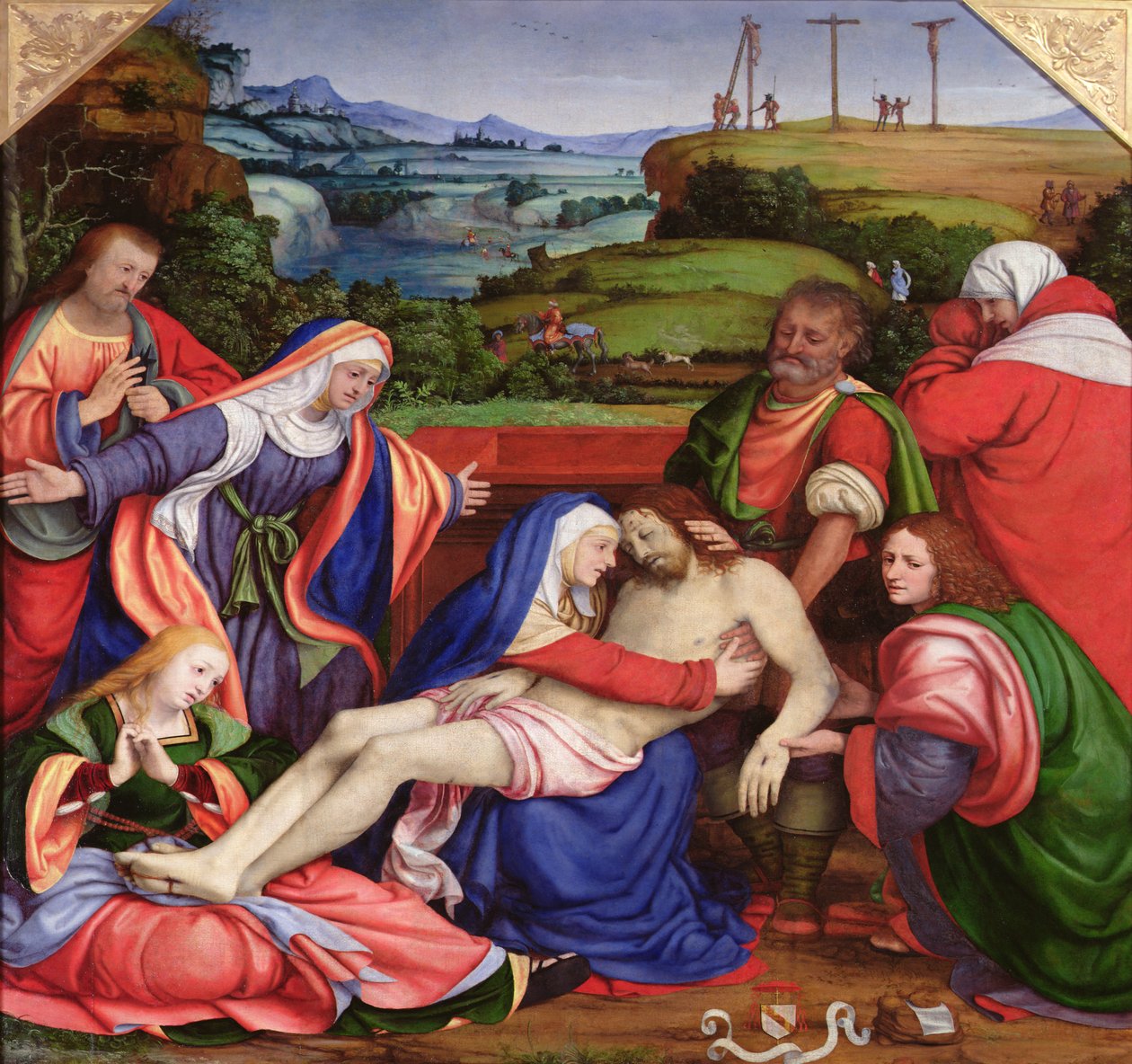 Opłakiwanie Chrystusa, ok. 1504-07 (olej na desce) autorstwa Andrea Solario