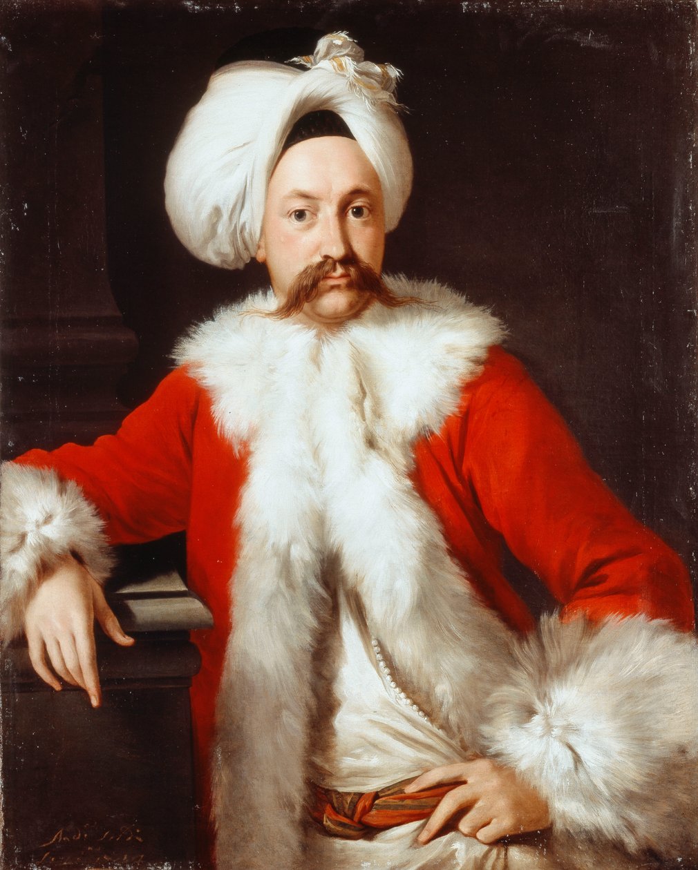Portret stojącego dżentelmena, do połowy długości, w stroju orientalnym, autorstwa Andrea Soldi
