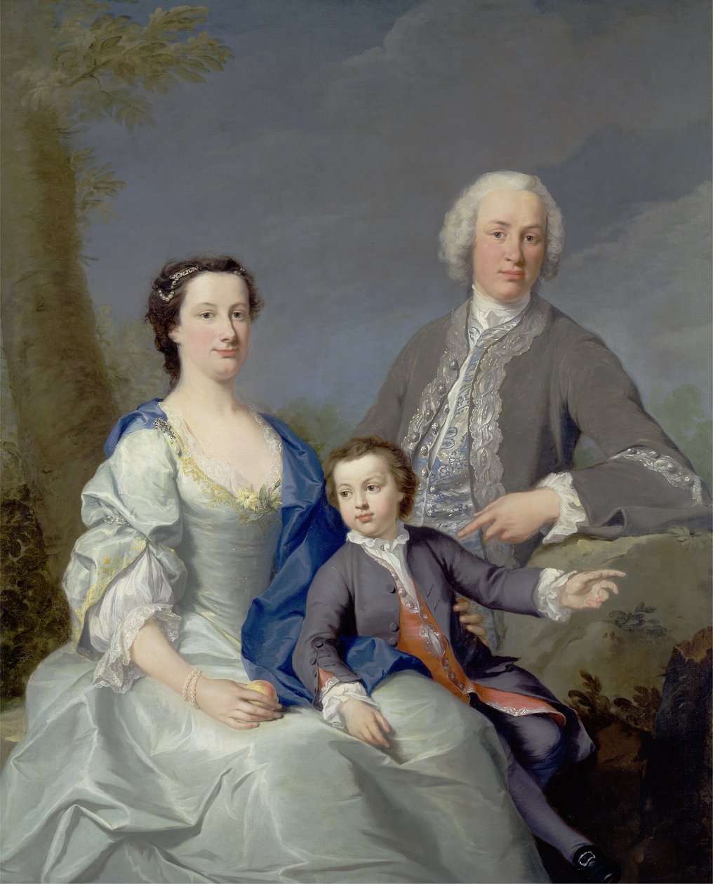 Sir Robert i Lady Smyth z synem Hervey, ok. 1738-39 (olej na płótnie) autorstwa Andrea Soldi