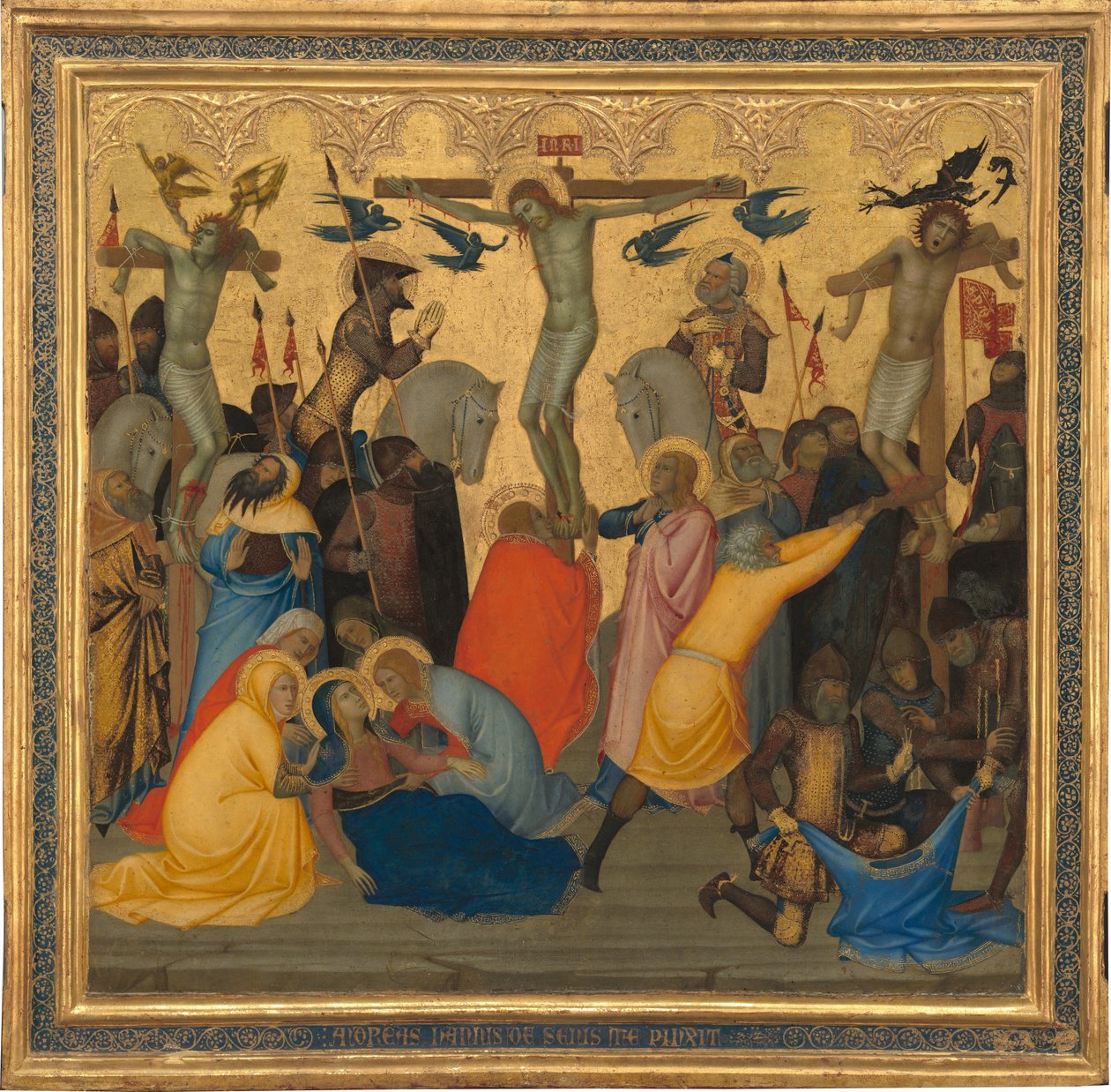 Sceny z Męki Pańskiej: Ukrzyżowanie [panel środkowy], 1380s. autorstwa Andrea Vanni