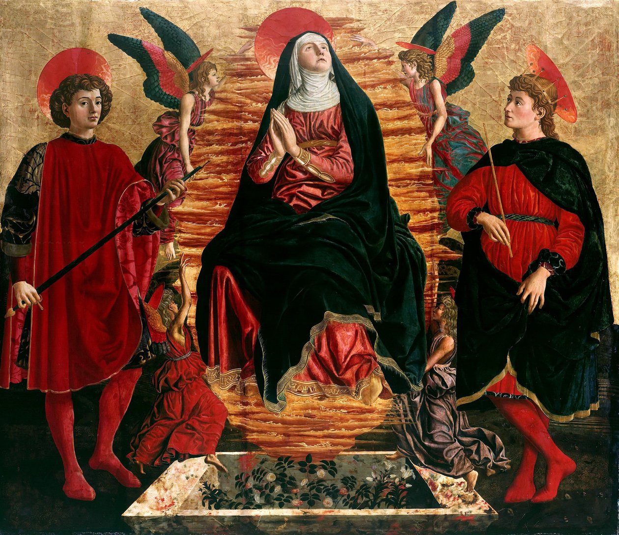 Wniebowzięcie NMP ze świętymi Julianem i Miniasem, 1449-1450 autorstwa Andrea del Castagno