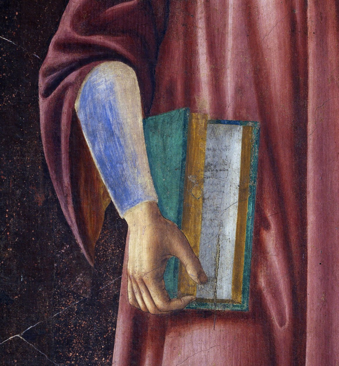 Dante Alighieri (detal) z cyklu słynnych mężczyzn i kobiet Villa Carducci, ok. 1450 (fresk ułożony na płótnie) autorstwa Andrea del Castagno