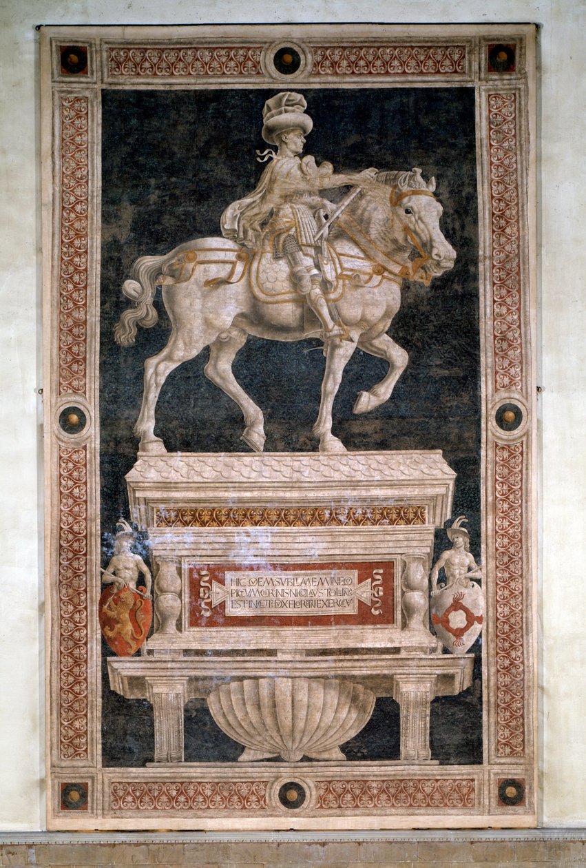 Pomnik konny Niccolo da Tolentino (wolnostojący fresk) autorstwa Andrea del Castagno