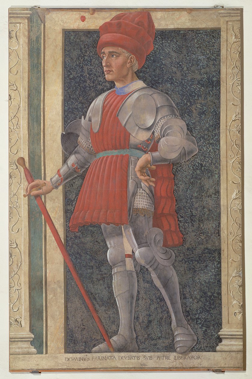 Farinata degli Uberti (zm. 1264) z serii słynnych mężczyzn i kobiet Villa Carducci, ok. 1450 (szczegóły w 28492) autorstwa Andrea del Castagno