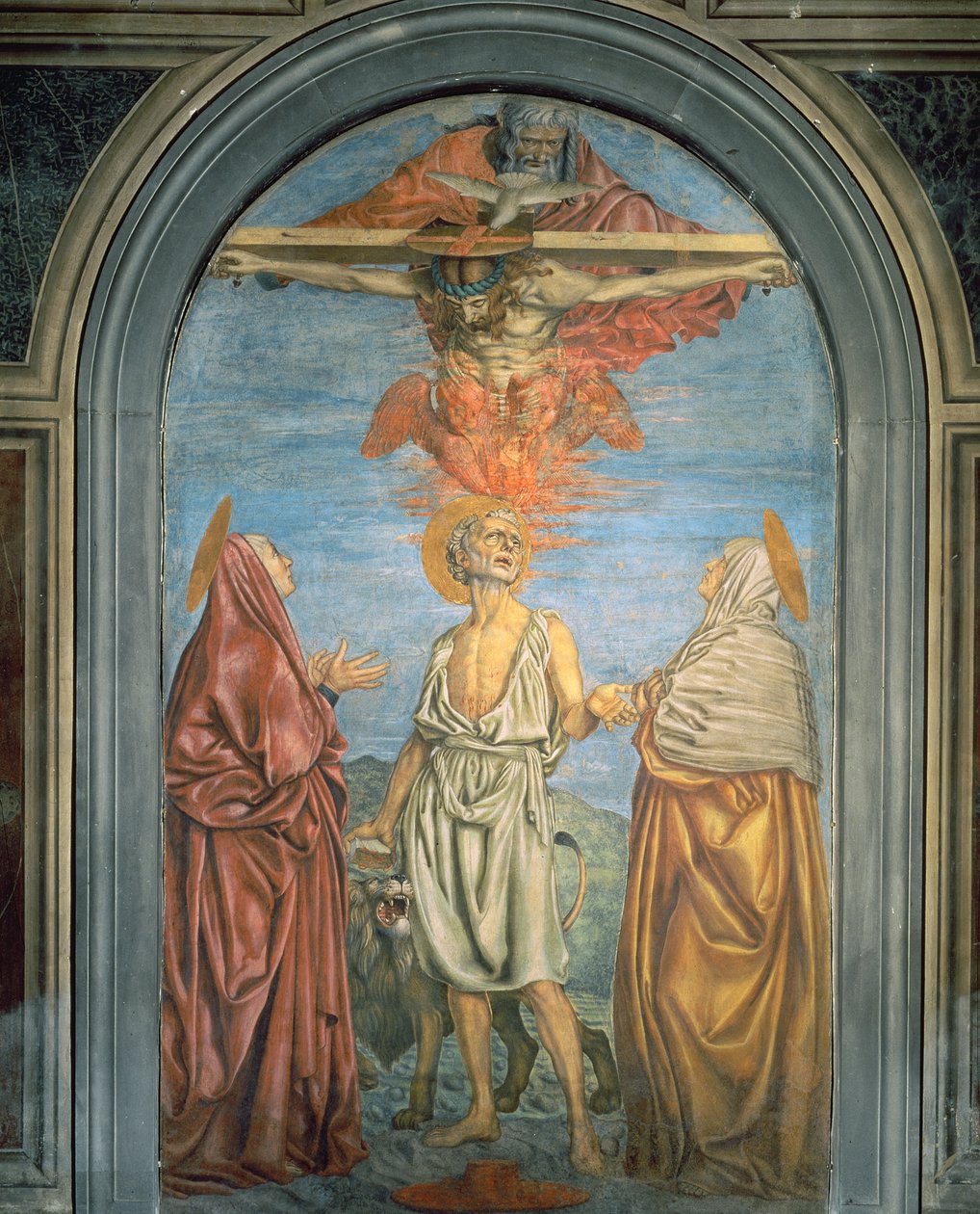 Trójca Święta ze św. Hieronima autorstwa Andrea del Castagno