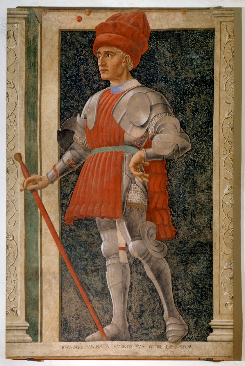 Portret Farinaty degli Uberti, włoskiej arystokratki i dowódcy wojskowego (świeży autorstwa Andrea del Castagno