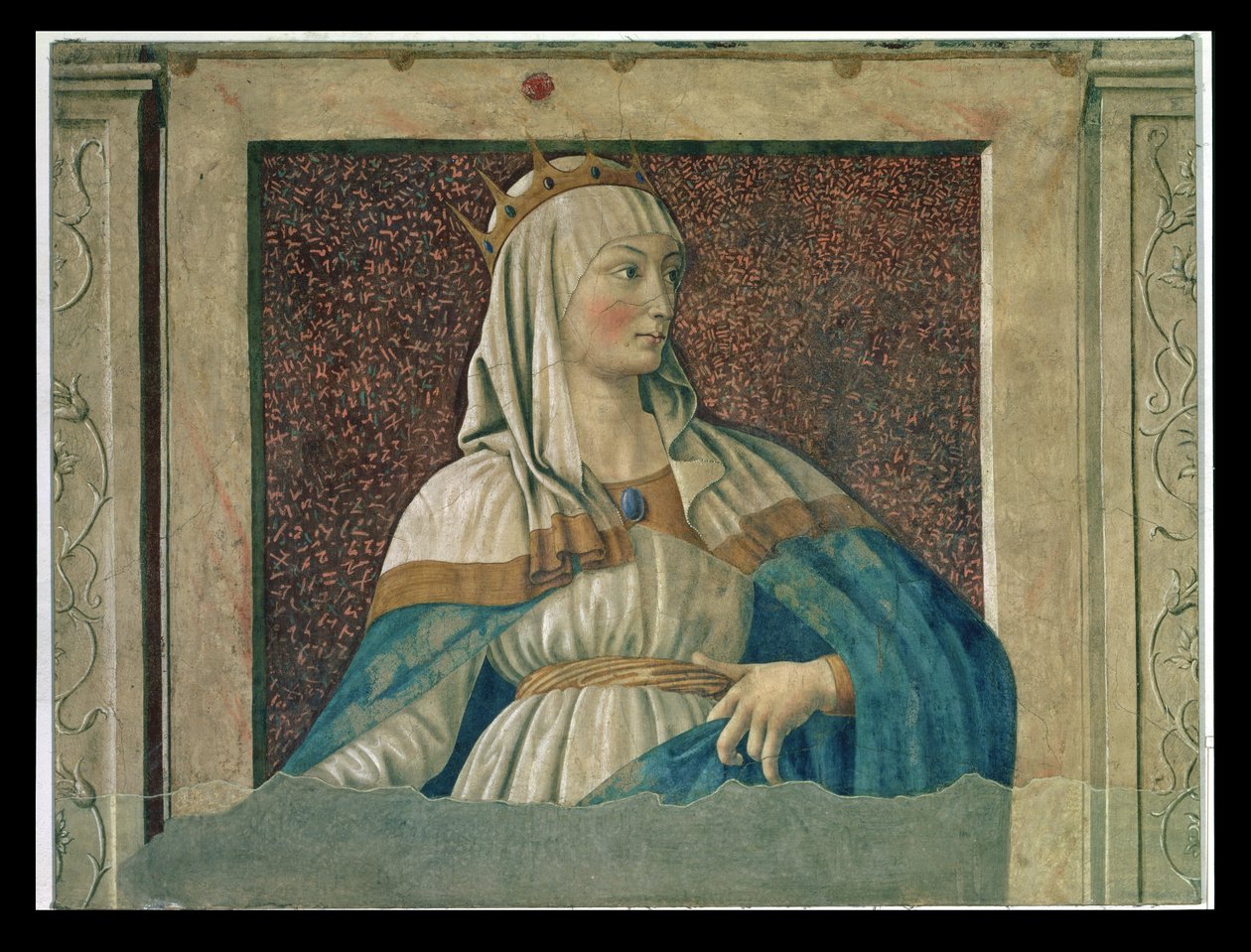 Królowa Estera, z serii Villa Carducci przedstawiającej sławnych mężczyzn i kobiety, ok. 1450 r. autorstwa Andrea del Castagno