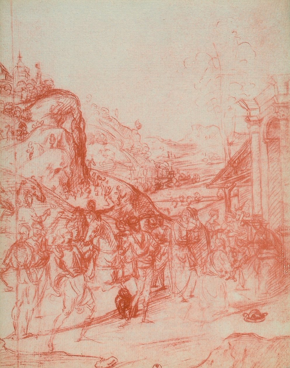 Adoracja Trzech Króli, rys. Andrea del Sarto. Gabinet Rysunków i Grafiki, Galeria Uffizi, Florencja autorstwa Andrea del Sarto