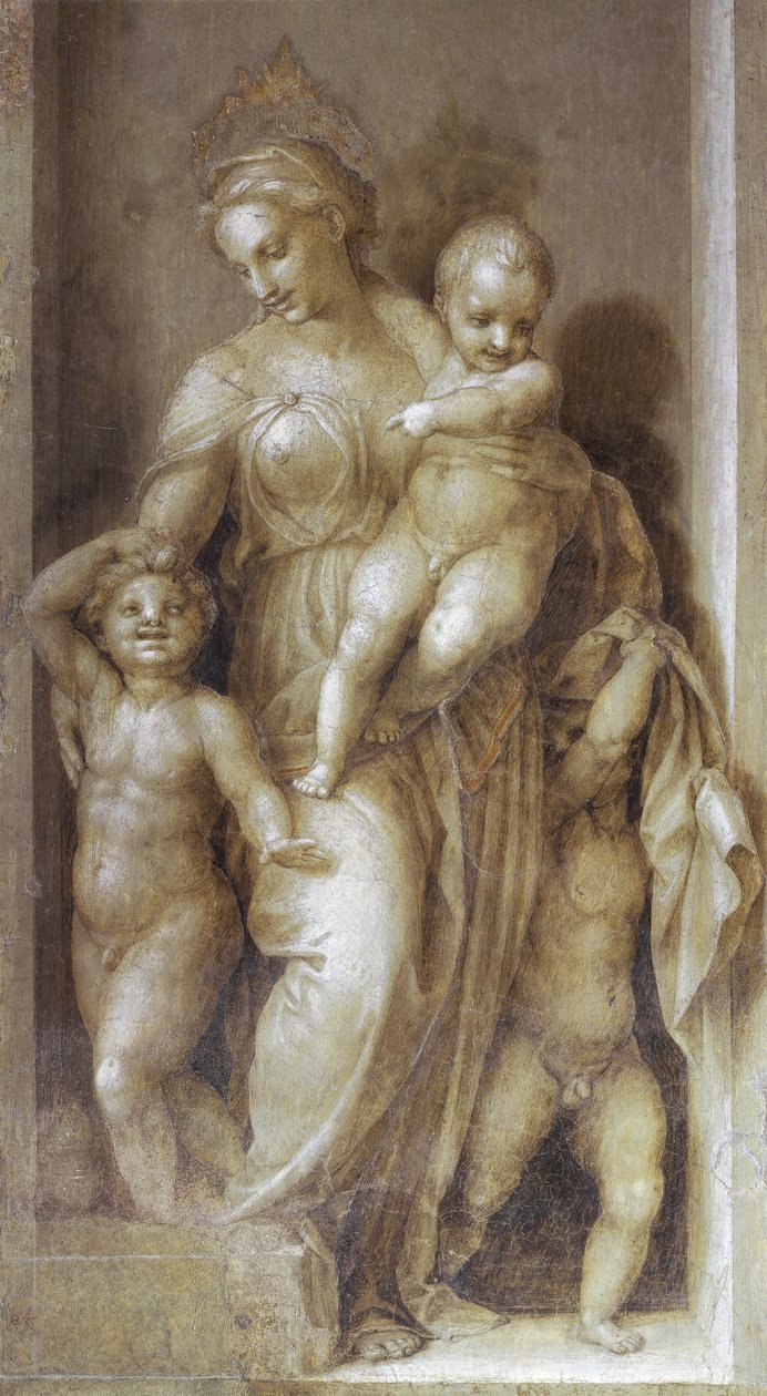 Dobroczynność - Fresk autorstwa Andrea del Sarto