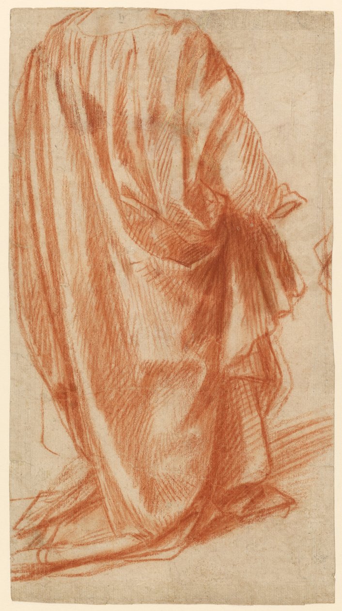 Studie von Drapierungen (recto); Studie eines nackten Mannes (verso) autorstwa Andrea del Sarto