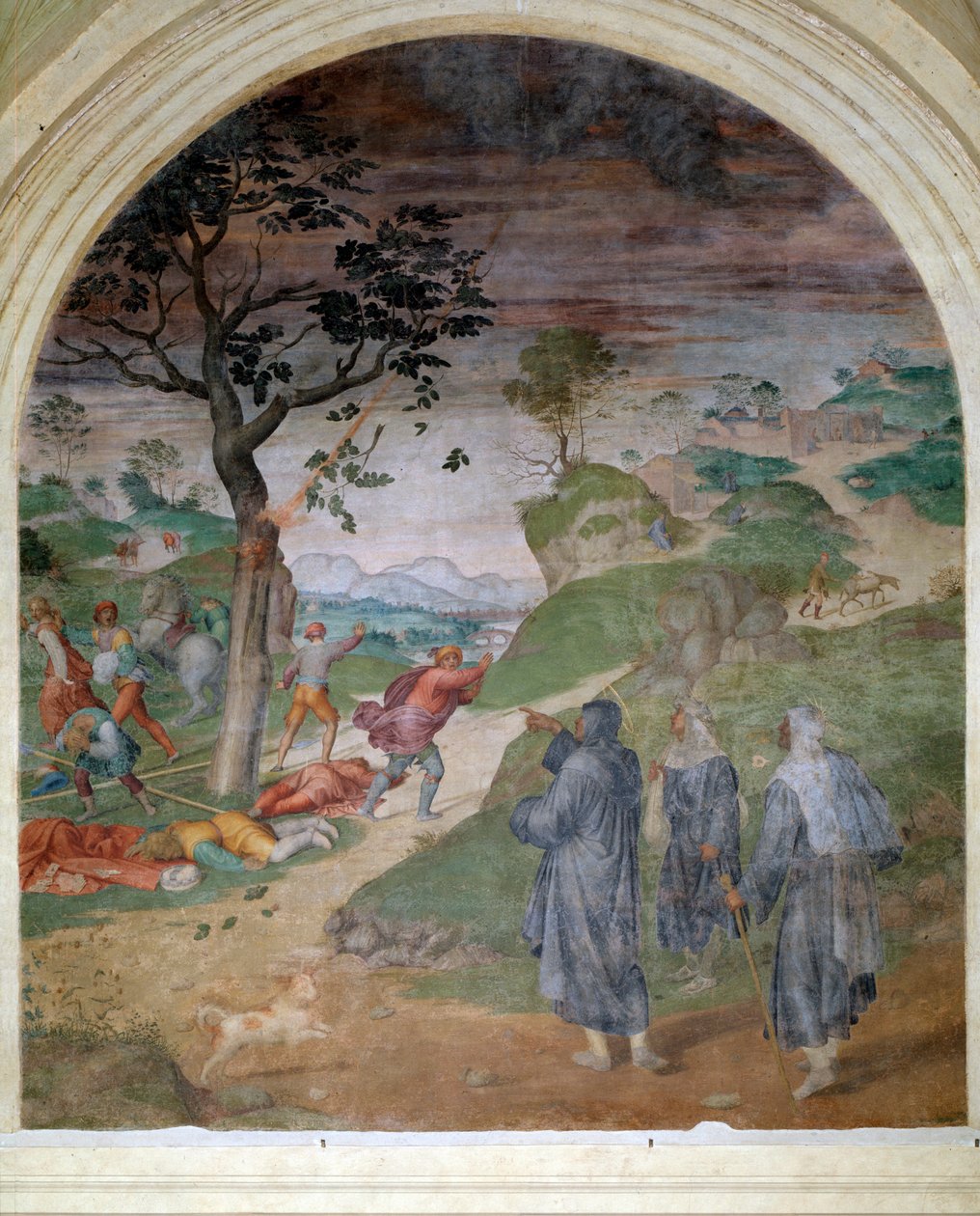 Życie św. Filipa Beniziego: kara grzeszników (Fresco autorstwa Andrea del Sarto