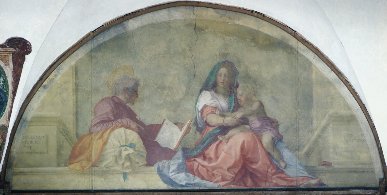 Luneta ukazująca Madonnę del Sacco autorstwa Andrei del Sarto (1486-1530), fresk autorstwa Andrea del Sarto