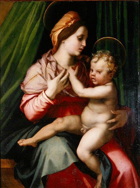 Madonna z Dzieciątkiem (olej na płycie) autorstwa Andrea del Sarto
