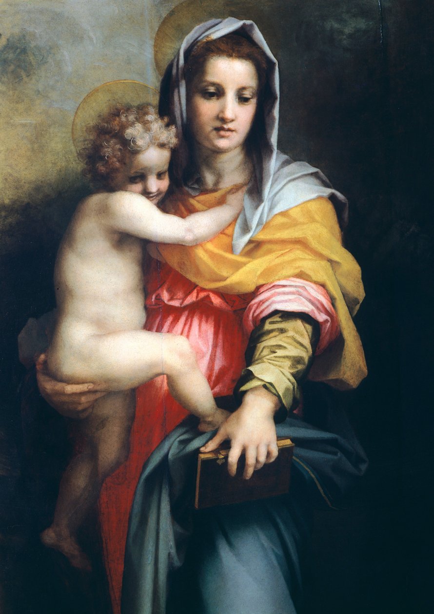 Madonna z dzieckiem, fragment Madonny z Harpii, 1517, Andrea del Sarto (1486-1530), olej na desce, 207x178 cm autorstwa Andrea del Sarto