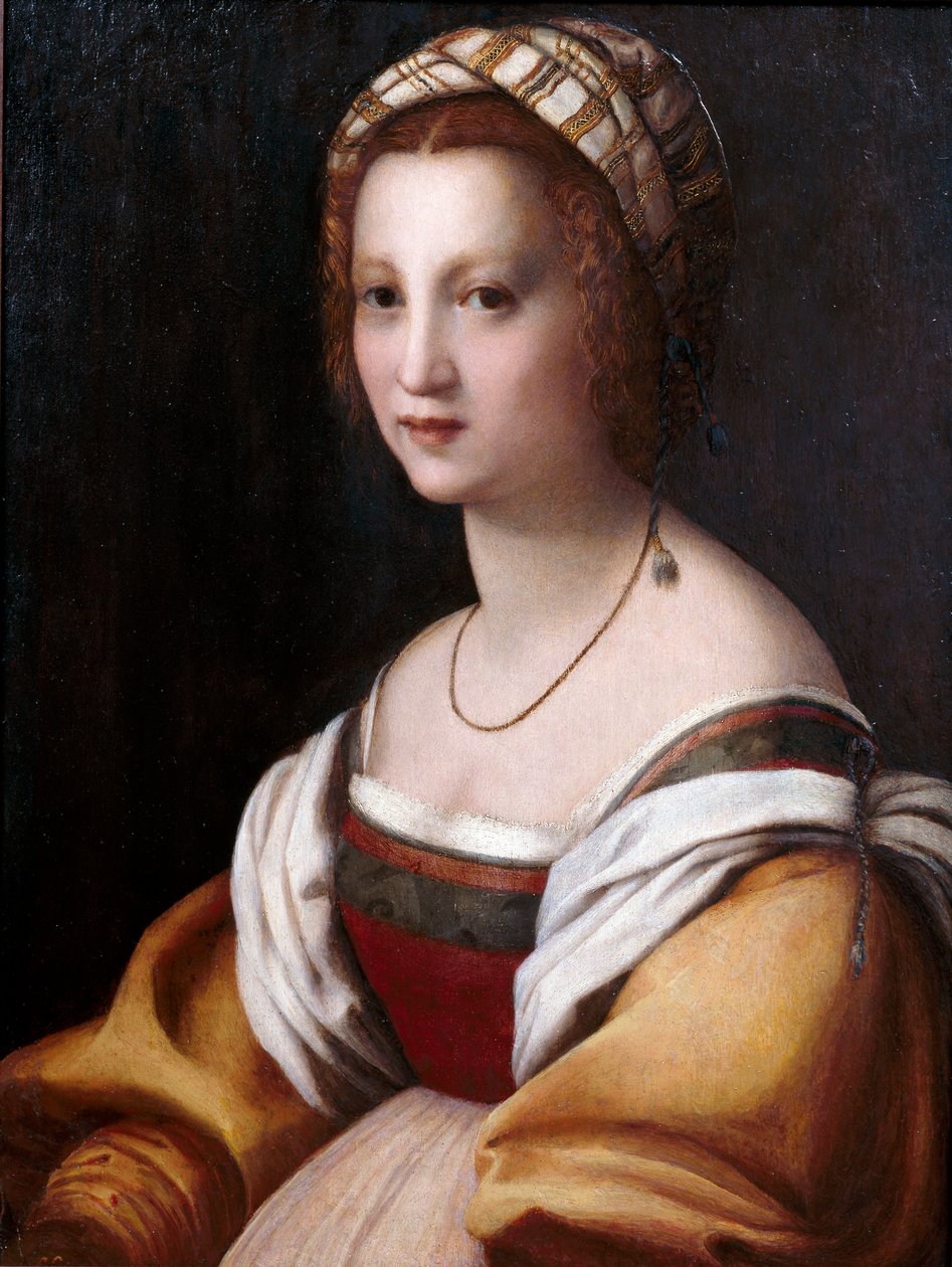 ""Portret kobiety"" (Portret kobiety) Obraz Andrea del Sarto (1486-1531) około 1514 Dim 73x56 cm Museo del Prado, Madryt autorstwa Andrea del Sarto