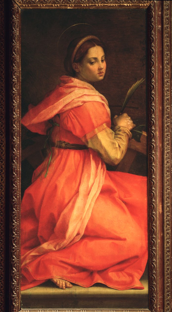 Święta Katarzyna Aleksandryjska, Ołtarz św. Agnieszki (Obraz, 1525-1528) autorstwa Andrea del Sarto