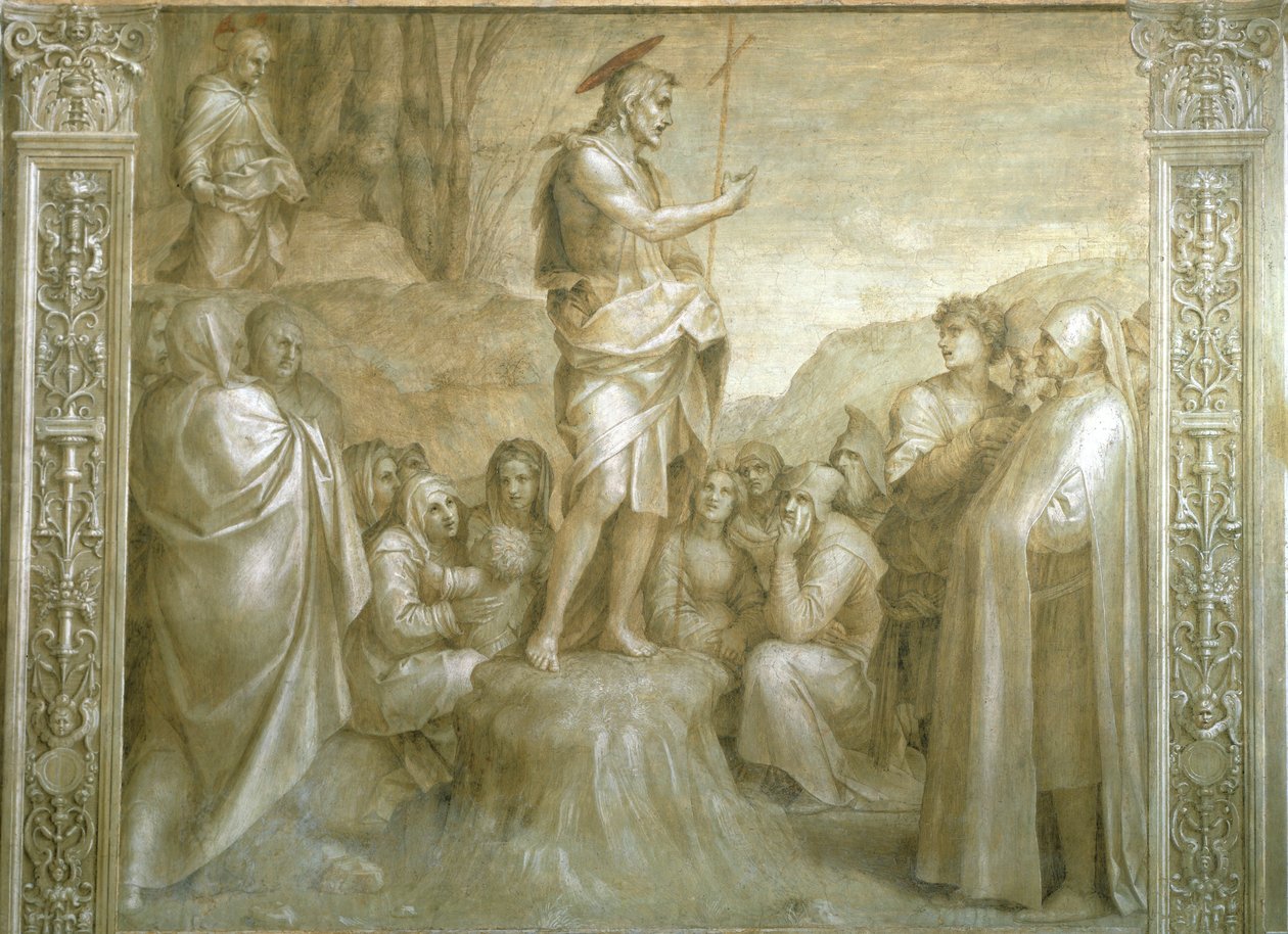 Historie św Jana autorstwa Andrei del Sarto (1486-1530), fresk, Detal, Klasztor Scalzo, Florencja autorstwa Andrea del Sarto