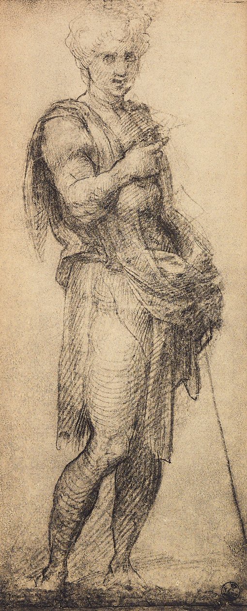 Studium postaci męskiej, rys. Andrea del Sarto. Gabinet Rysunków i Grafiki, Galeria Uffizi, Florencja autorstwa Andrea del Sarto