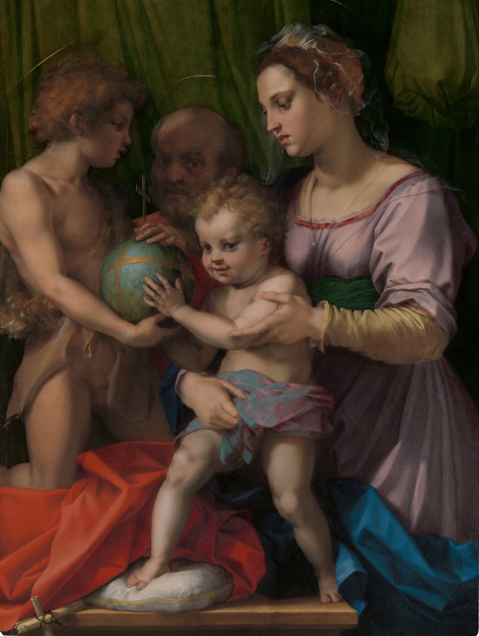 Święta Rodzina z młodym św. Janem Chrzcicielem, ca. 1528. autorstwa Andrea del Sarto