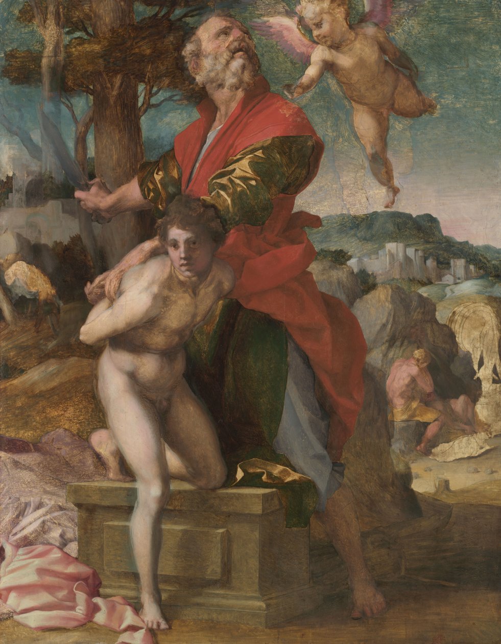 Ofiara Izaaka, ok. 1527 (olej na drewnie) autorstwa Andrea del Sarto