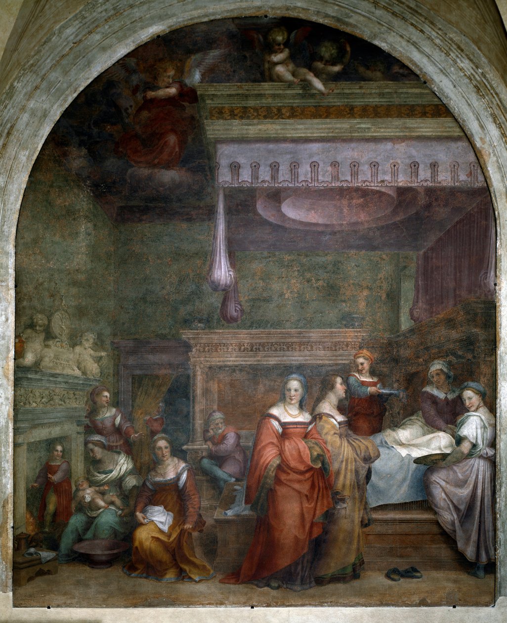 Narodzenia Maryi (Fresco autorstwa Andrea del Sarto