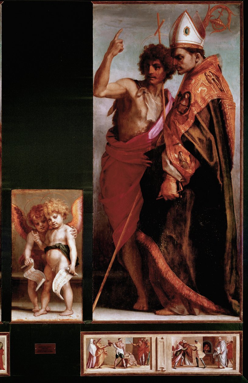 Ołtarz z Vallombrosy: św. Jana Chrzciciela i św. Bernarda degli Uberti, panele boczne. (olej na desce autorstwa Andrea del Sarto