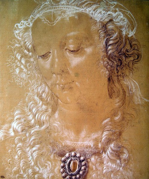 Portret Isabelli dEste (pastel i kredka) autorstwa Andrea del Verrocchio