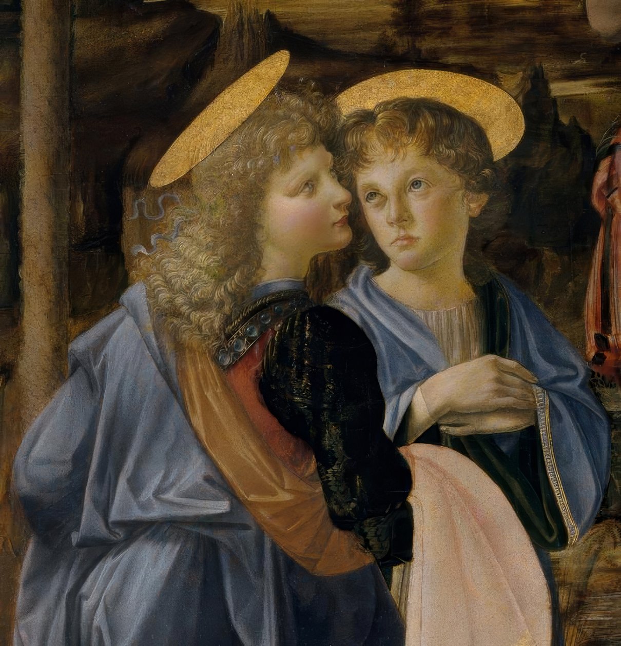 Verrocchio i. Leonardo, anioł z chrztu Chrystusa autorstwa Andrea del Verrocchio
