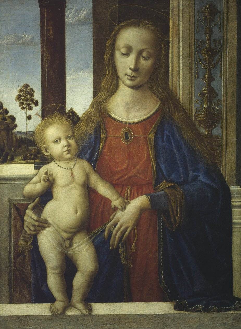 Dziewica z Dzieciątkiem, c.1475-80 autorstwa Andrea del Verrocchio