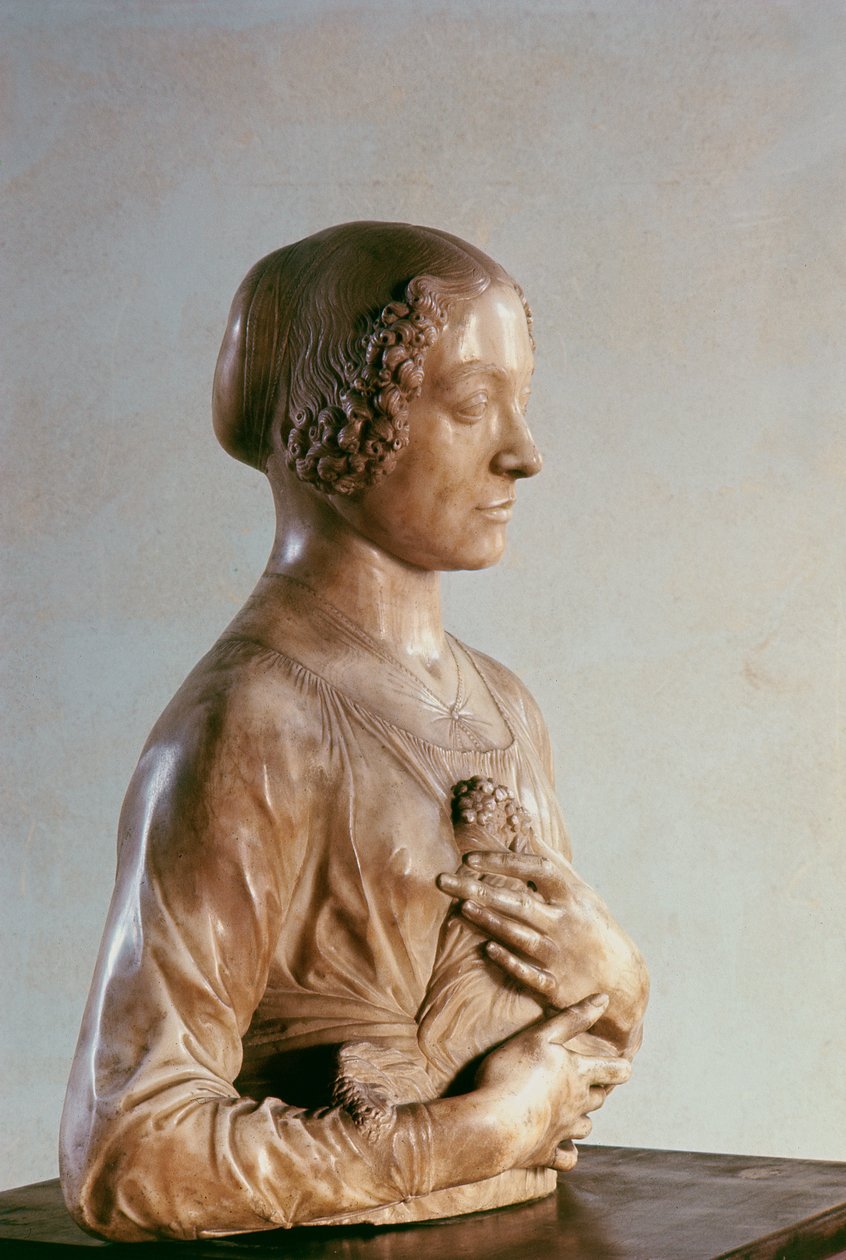 Kobieta z bukietem, ok. 1475-80 (marmur) autorstwa Andrea del Verrocchio