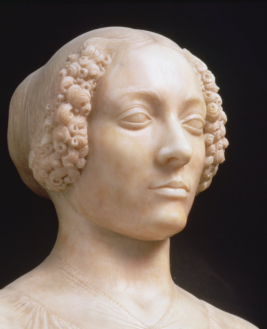Kobieta z bukietem, ok.1475-80 marmurowy detal 434102 autorstwa Andrea del Verrocchio