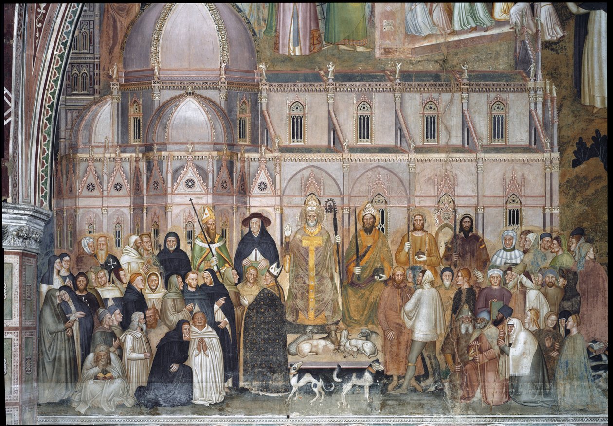 Triumf Kościoła Katolickiego (Detal Fresco autorstwa Andrea di Bonaiuto (fl.1343 77)