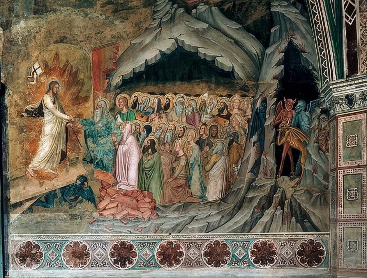 Abstieg Christi in den Limbus. ok. 1367-1369 autorstwa Andrea di Bonaiuto