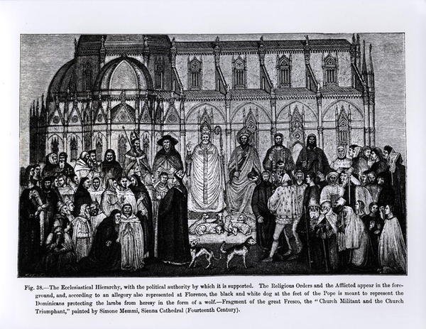 Hierarchia kościelna, z nauki i literatury w średniowieczu i renesansie, napisana i rytowana przez Paula Lacroix, 1878 autorstwa Andrea di Bonaiuto fl.1342 77 after Andrea di Bonaiuto fl.1342 77 after