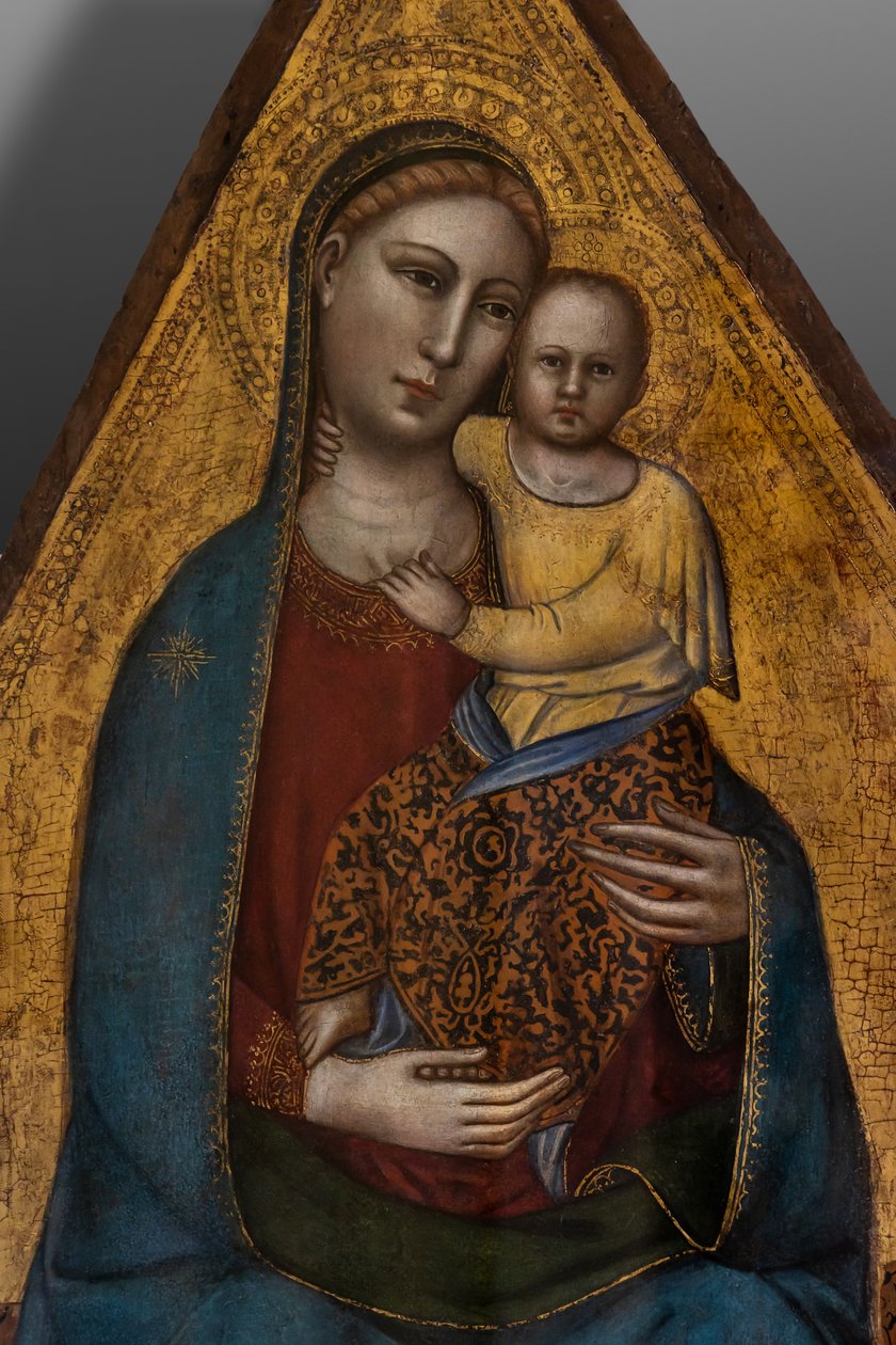 Intronizująca Madonna i Dzieciątko Jezus autorstwa Andrea di Cione (attr.to) Orcagna