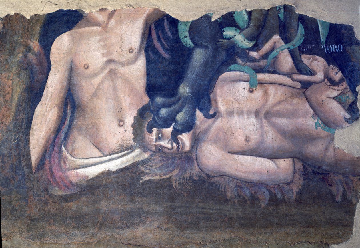 Triumf śmierci, szczegół męki potępionych, fresk z 1348 r. autorstwa Andrea di Cione Orcagna