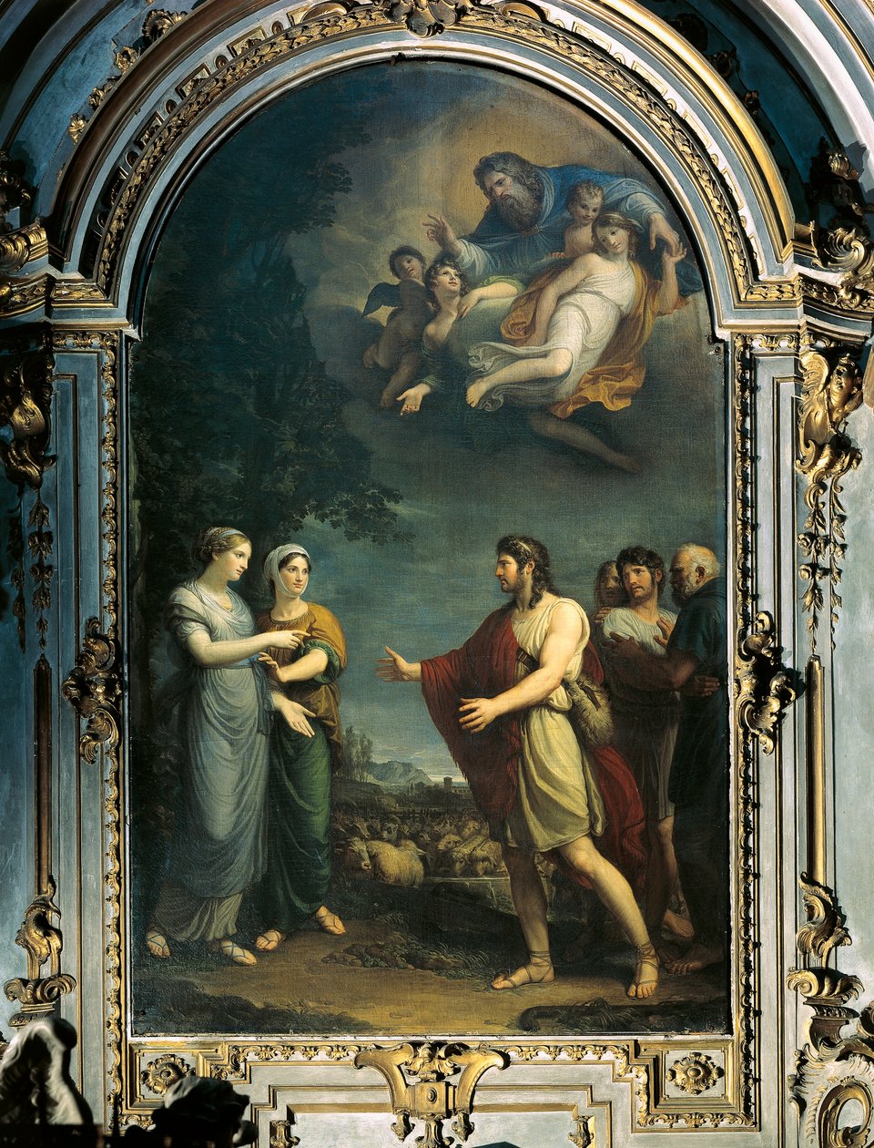 Jakub i Rachela, Andrea Appiani, XVIII w., olej na panelu autorstwa Andrea the Elder Appiani